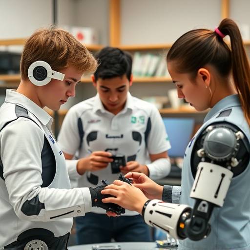 Students working on a project in the Robotics Lab